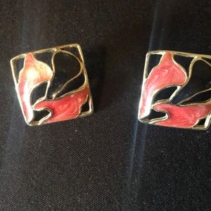 Pieced  Earrings square Shaped